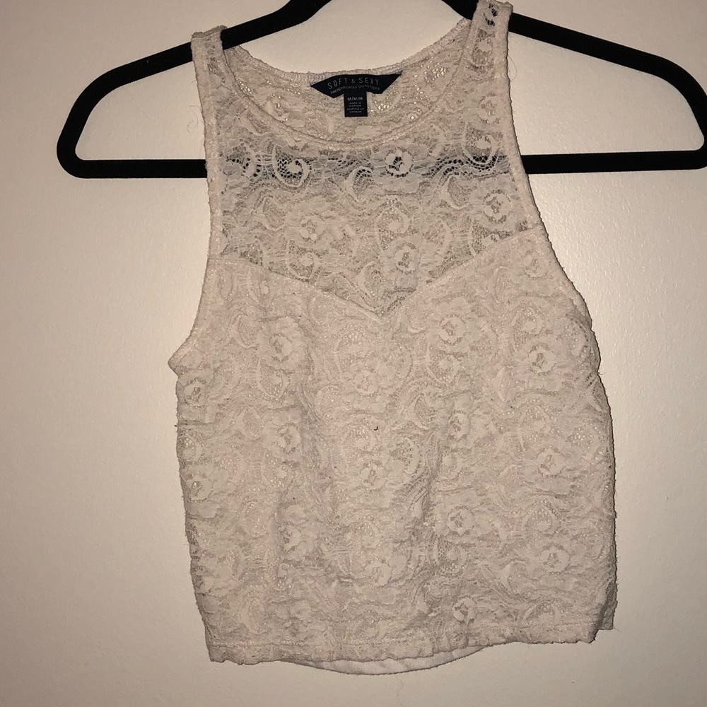 American eagle cream colored crop top